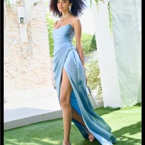SAU LEE Pasha Gown in Blue maxi